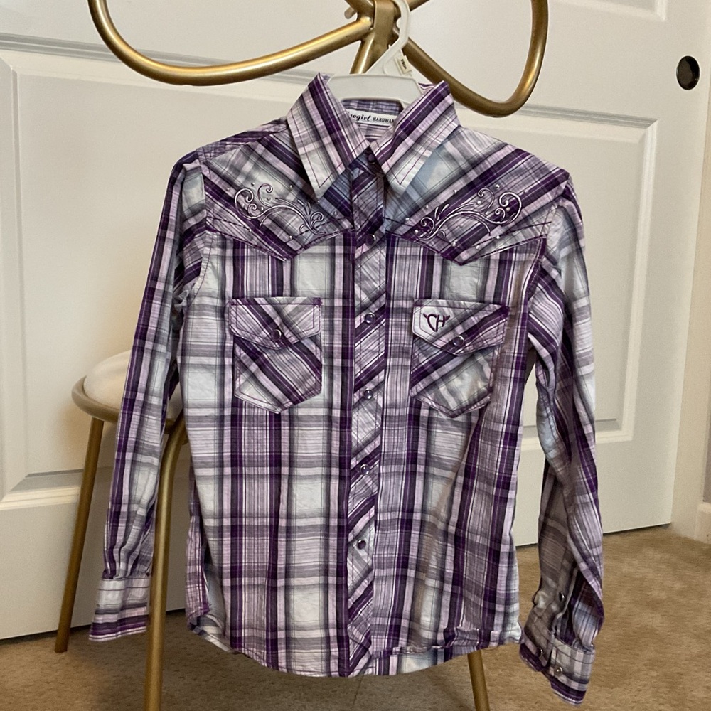 Purple Kids Western Shirt